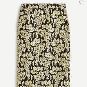 J.Crew 2 Pencil® skirt in metallic jacquard black and gold NWT💛🖤